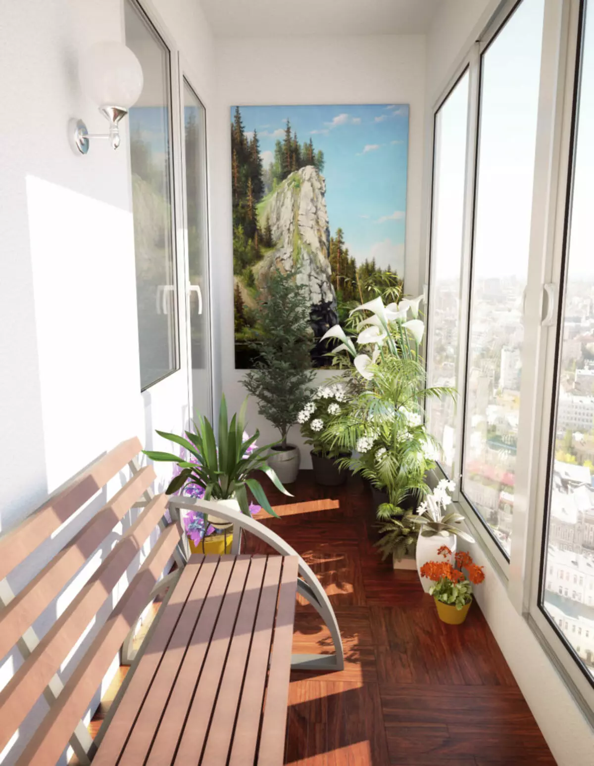 Дизайн балкона 3 квадратних метра (60 фото): варіанти інтер'єру балкона 3 кв. м в панельному і приватному будинку. Оздоблення усередині і інші нюанси оформлення панорамних і інших балконів 10016_57