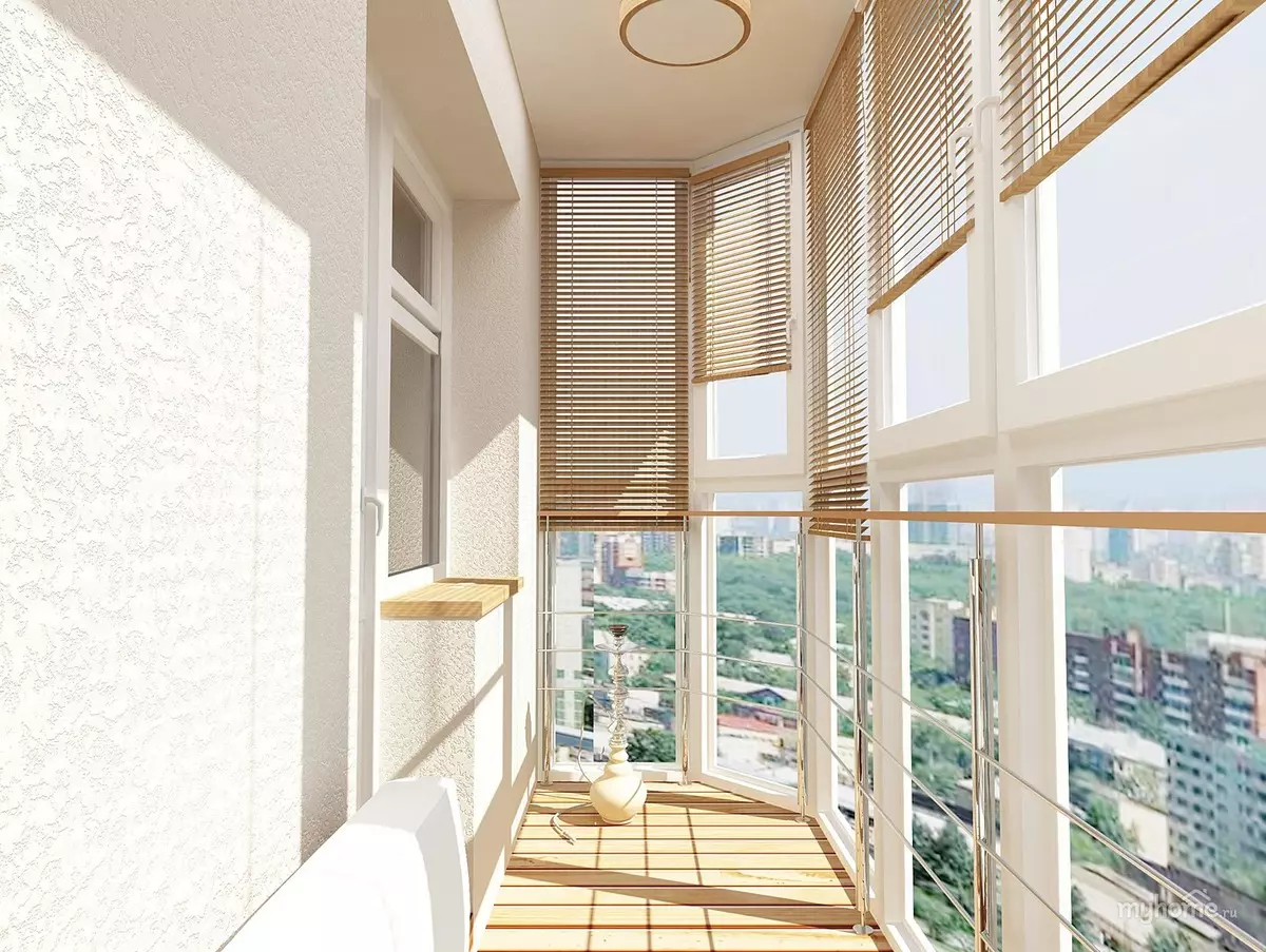 Балкони дээрх хөшиг (115 зураг): Тагтны цонхны дизайн хийх санаанууд. Сайхан хөшиг хэрхэн өлгөх вэ? Гэрлийн гагцааны хөшиг болон бусад сонголтууд 10025_5