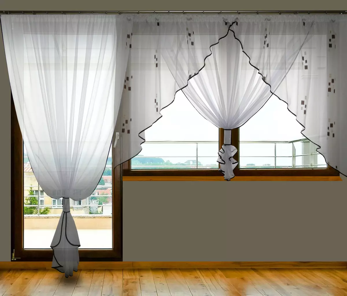 Rèm cửa trên ban công (115 ảnh): Ý tưởng cho thiết kế rèm cửa sổ ban công. Làm thế nào để treo rèm đẹp? Thiết kế rèm bạt nhẹ và các tùy chọn khác 10025_62