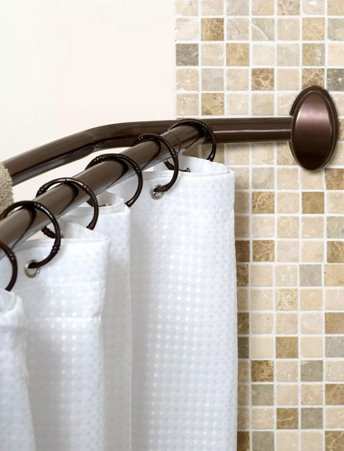 Banyo saçakları: perdeler için m-şekilli çubuklar, perdeler ve esnek tutucular için teleskopik çubuklar, oval banyo için perdeler için sabitleme seçin 10049_47
