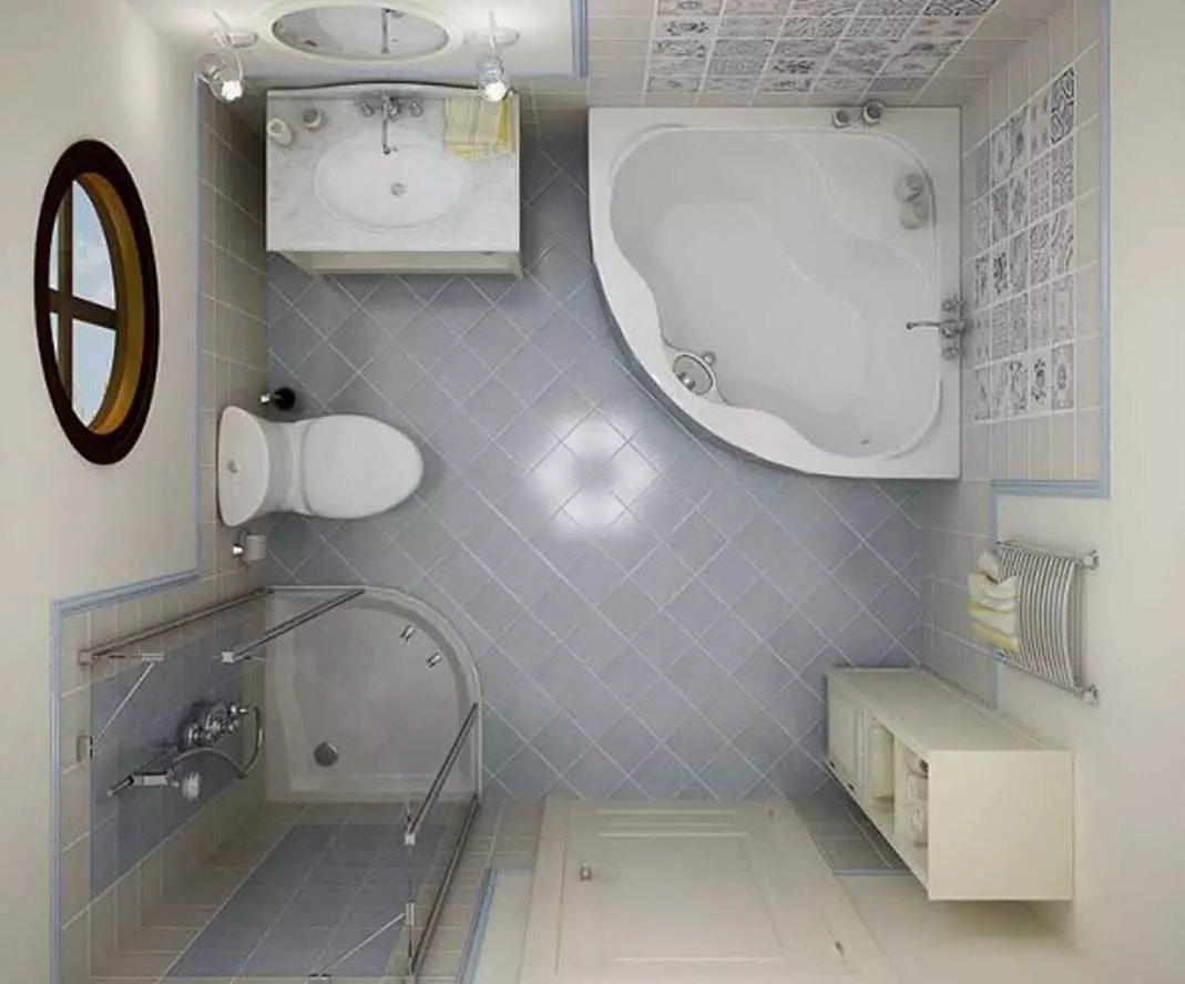 ရေချိုးခန်းအရွယ်အစား - ပုဂ္ဂလိကအိမ်နှင့်တိုက်ခန်းများအတွက်စံ, နိမ့်ဆုံးနှင့်အကောင်းဆုံးအရွယ်အစား 10053_16