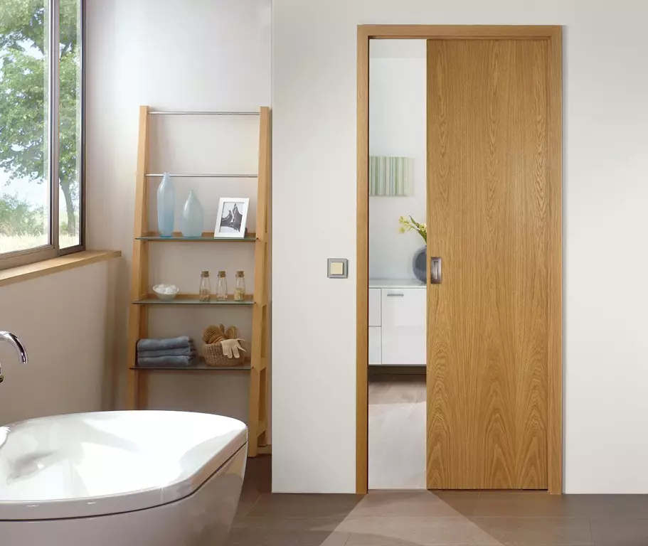 الأبواب البلاستيكية في الحمام: إيجابيات وسلبيات أبواب PVC إلى الحمام، واختيار الأبواب البلاستيكية 10056_13