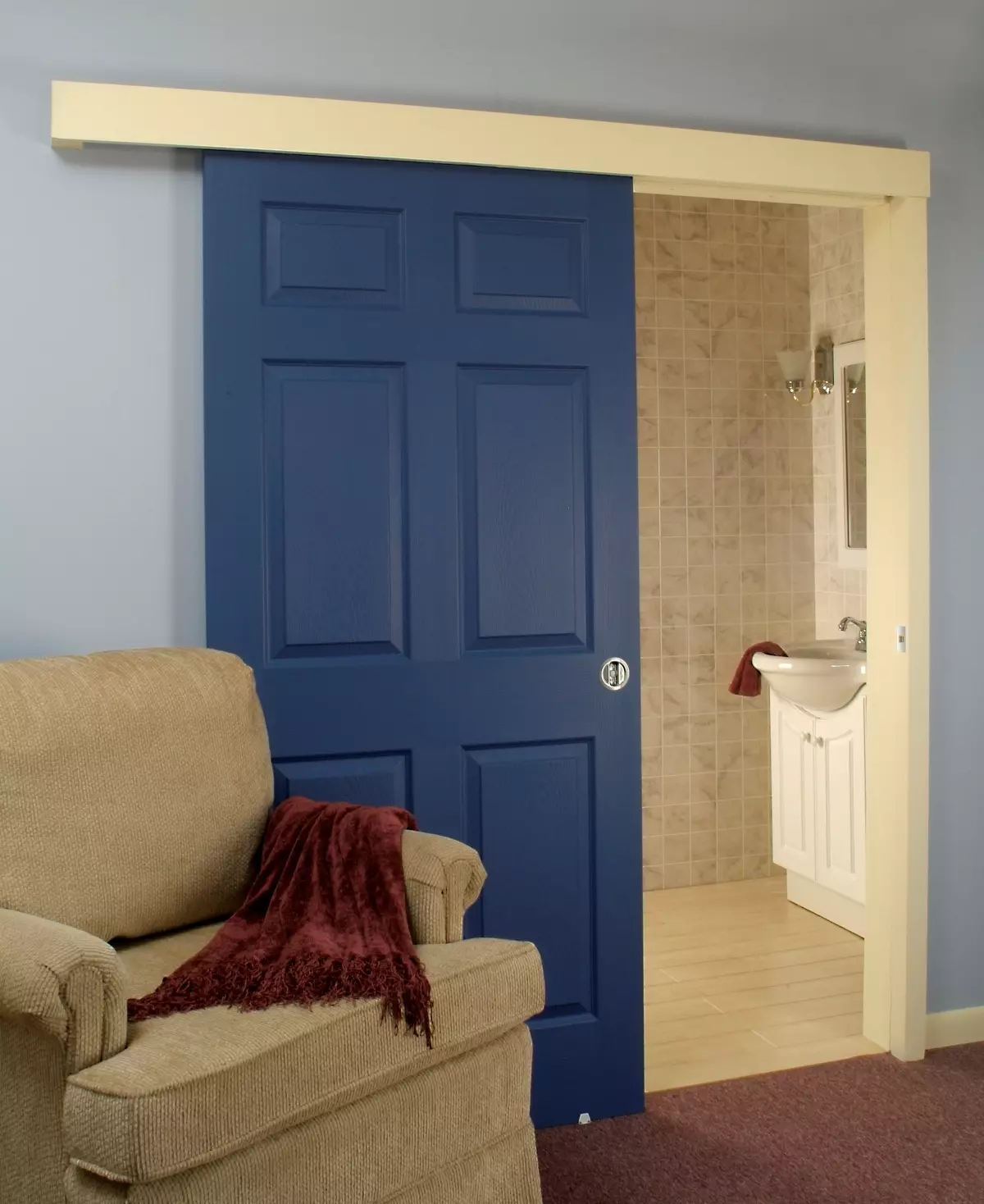 Schiebetüren im Badezimmer (42 Fotos): Türen und Coupé, Tipps zur Auswahl von Interroom-Türen im Badezimmer 10059_31