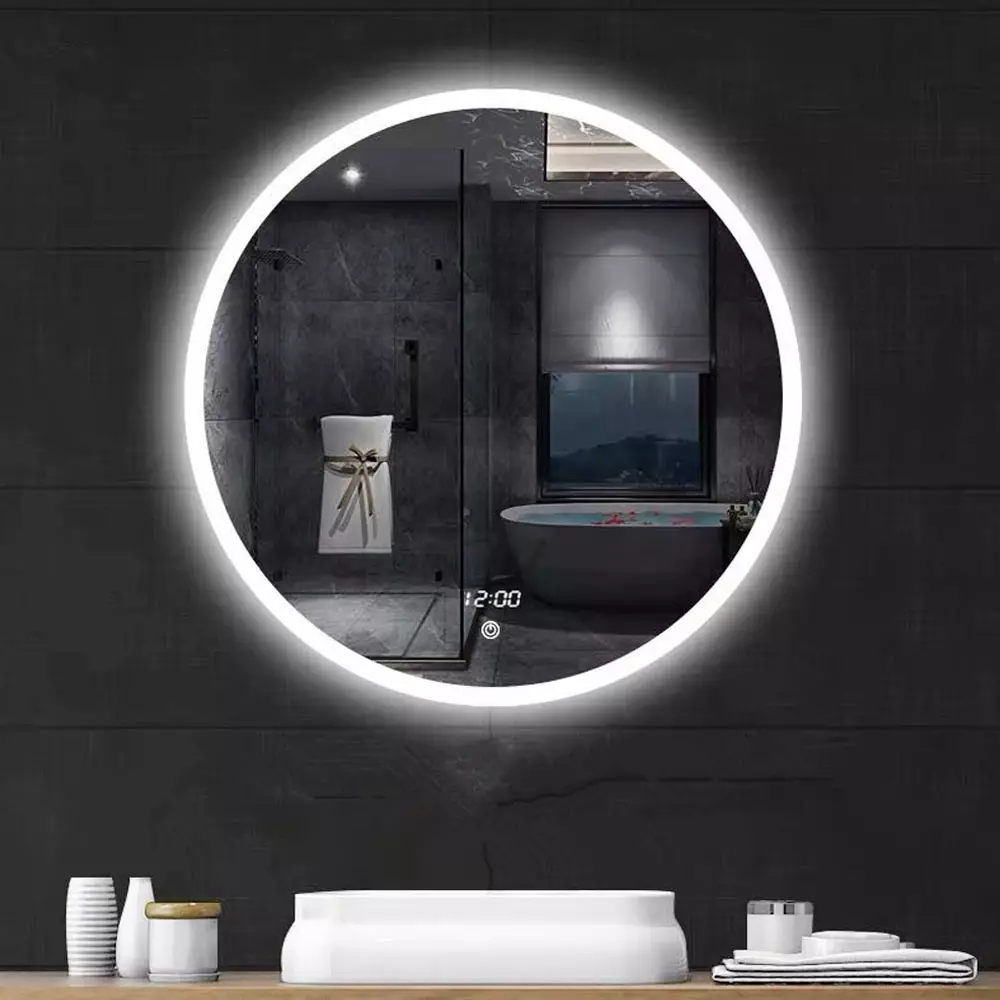 Espejo con iluminado en el baño (100 fotos): espejos con cinta LED 60, 90, 110 y 120 cm, la elección de los espejos cosméticos grandes y caros 10061_87