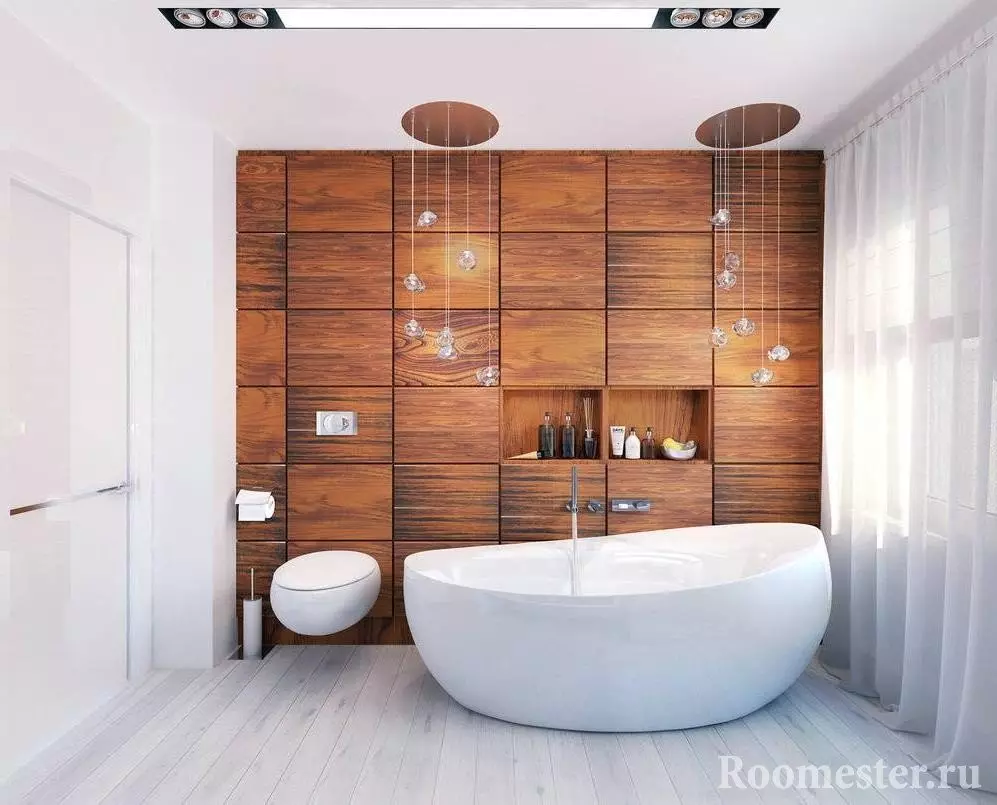 Kylpyamme 5 neliömetriä. m WC: n kanssa (62 valokuvaa): Yhdistetyn kylpyhuoneen suunnittelu pesukoneella ja ilman, sisustusvaihtoehtoja 10064_36