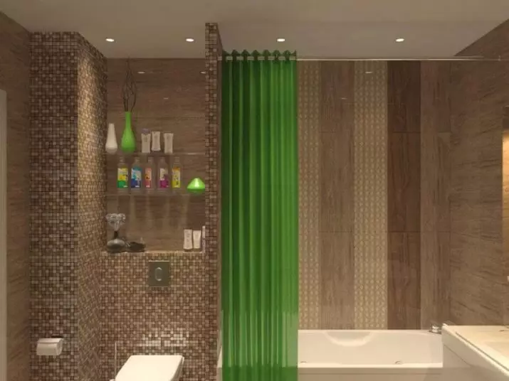 Kylpyamme 5 neliömetriä. m WC: n kanssa (62 valokuvaa): Yhdistetyn kylpyhuoneen suunnittelu pesukoneella ja ilman, sisustusvaihtoehtoja 10064_60