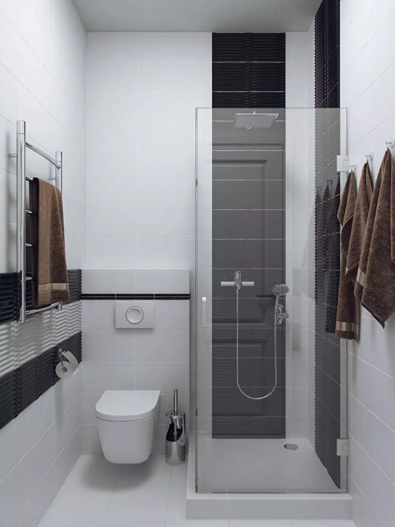Thiết kế phòng tắm kết hợp với nhà vệ sinh vuông thứ 3. M (76 ảnh): Phòng tắm thiết kế nội thất với máy giặt, đặt một căn phòng nhỏ 10068_11