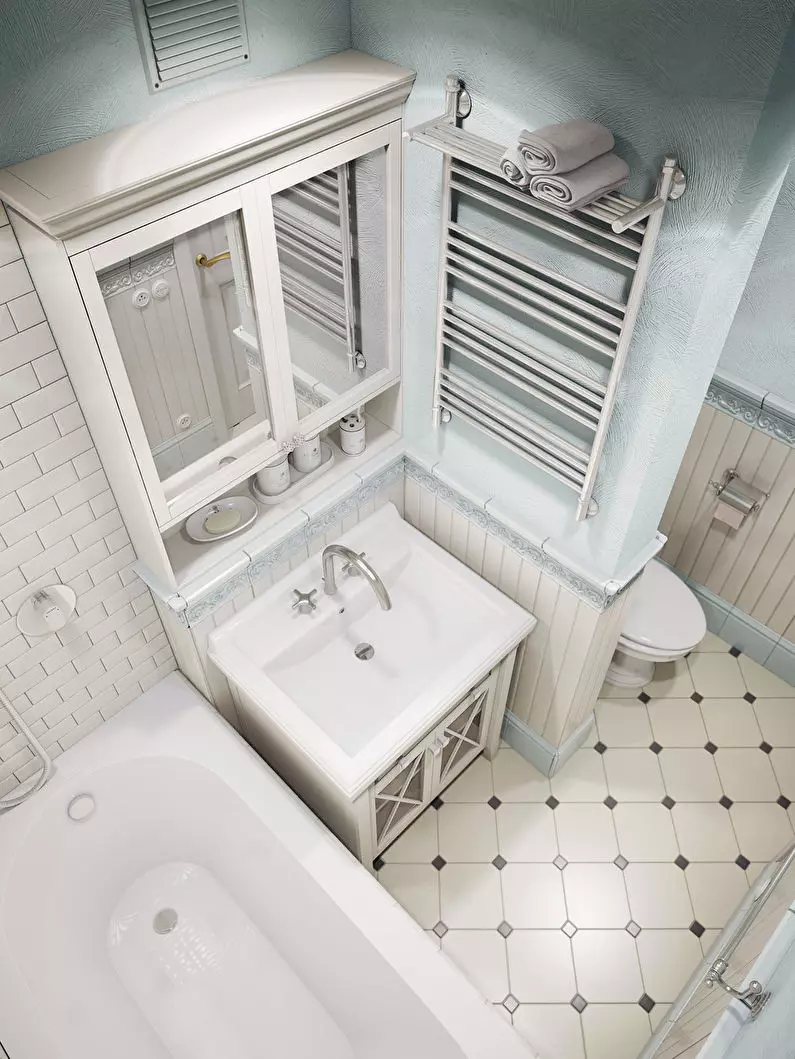 Design del bagno combinato con 3a struttura quadrata. M (76 foto): bagno interno bagno con lavatrice, posa una piccola stanza 10068_16