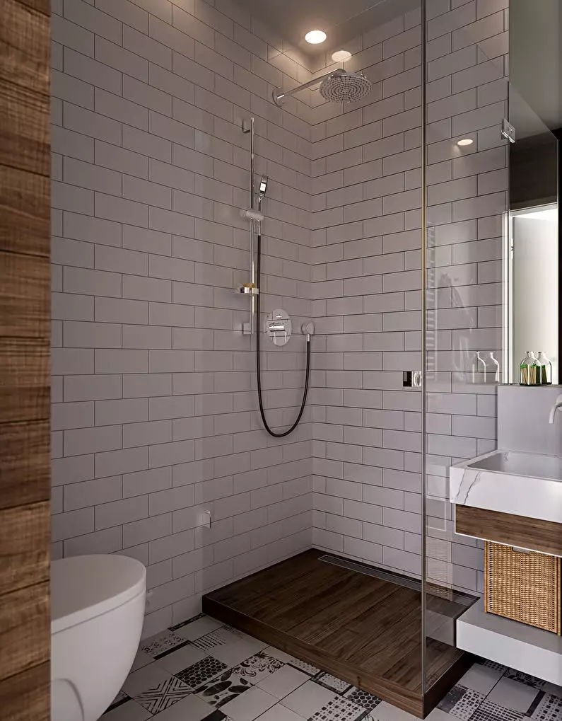 עיצוב אמבטיה בשילוב עם שירותים מרובע 3. M (76 תמונות): עיצוב פנים חדר אמבטיה עם מכונת כביסה, הנחת חדר קטן 10068_2