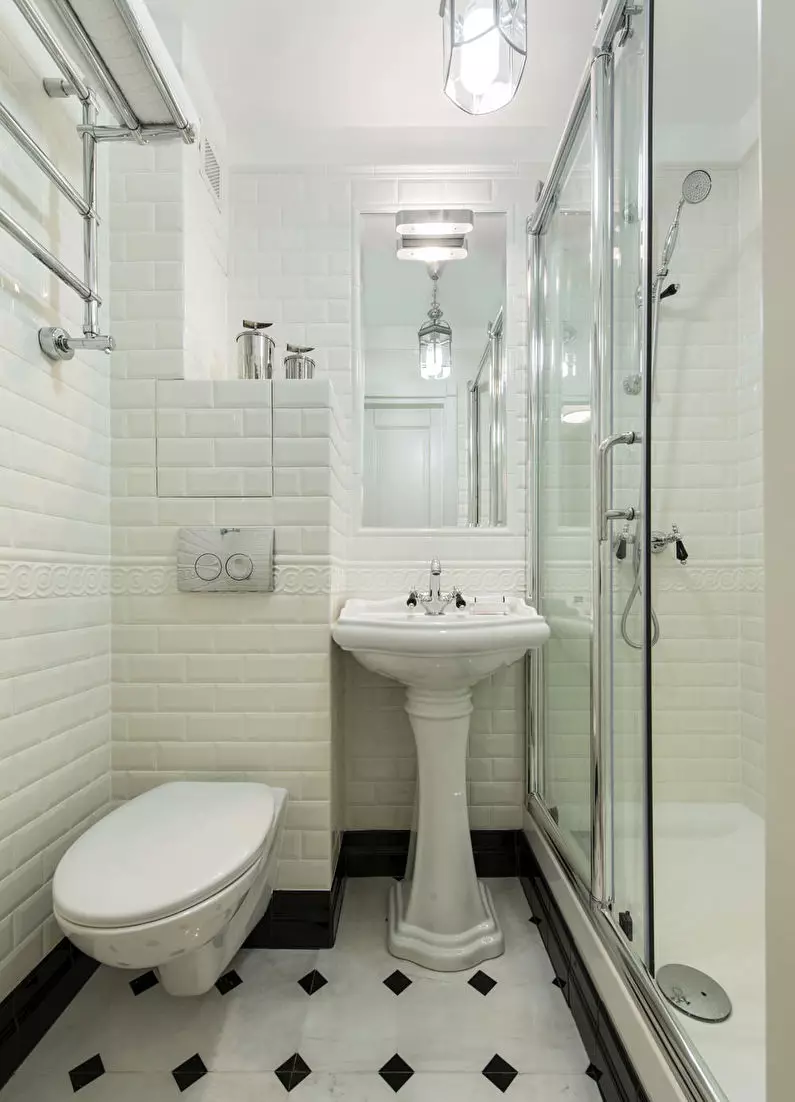 עיצוב אמבטיה בשילוב עם שירותים מרובע 3. M (76 תמונות): עיצוב פנים חדר אמבטיה עם מכונת כביסה, הנחת חדר קטן 10068_4