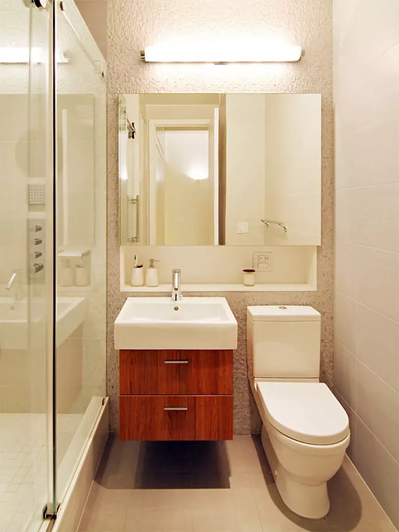 עיצוב אמבטיה בשילוב עם שירותים מרובע 3. M (76 תמונות): עיצוב פנים חדר אמבטיה עם מכונת כביסה, הנחת חדר קטן 10068_41