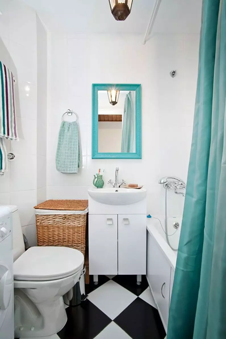 Design del bagno combinato con 3a struttura quadrata. M (76 foto): bagno interno bagno con lavatrice, posa una piccola stanza 10068_46