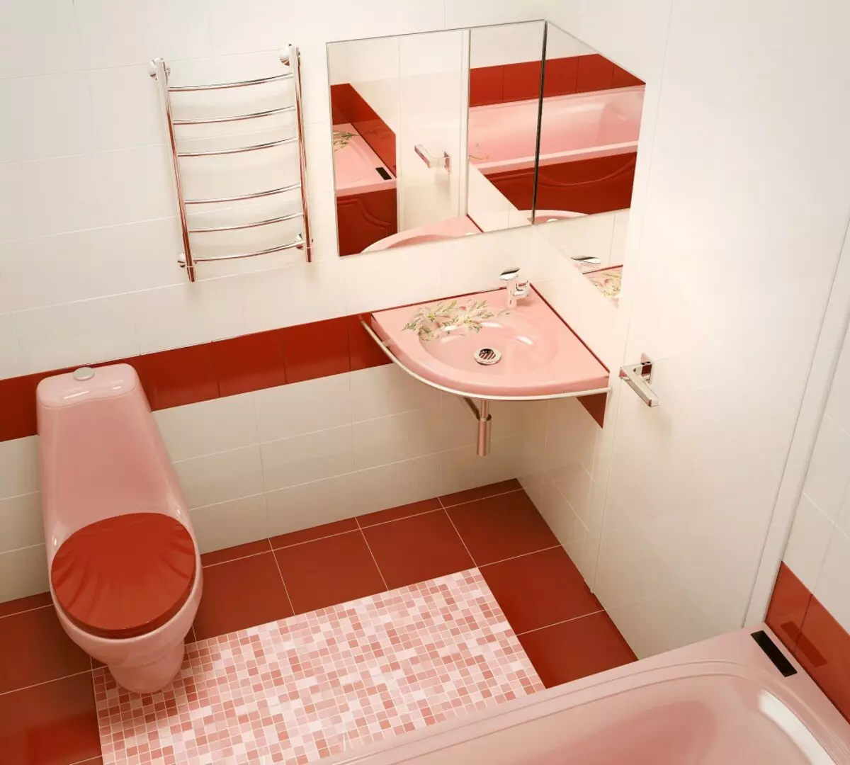 Design del bagno combinato con 3a struttura quadrata. M (76 foto): bagno interno bagno con lavatrice, posa una piccola stanza 10068_61