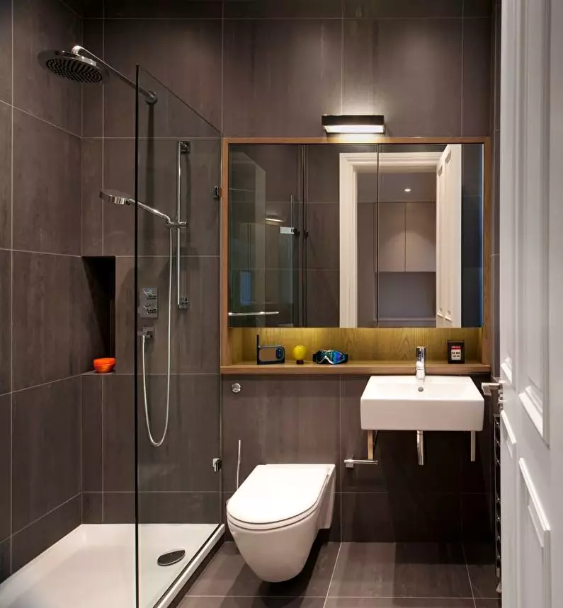 Дизајн на бања во комбинација со 3-та плоштад тоалет. M (76 фотографии): внатрешен дизајн бања со машина за перење, поставување на мала соба 10068_7