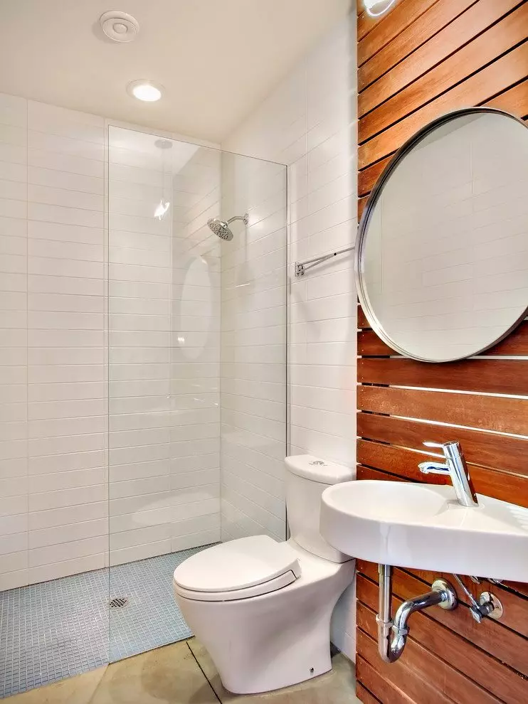 Design del bagno combinato con 3a struttura quadrata. M (76 foto): bagno interno bagno con lavatrice, posa una piccola stanza 10068_72
