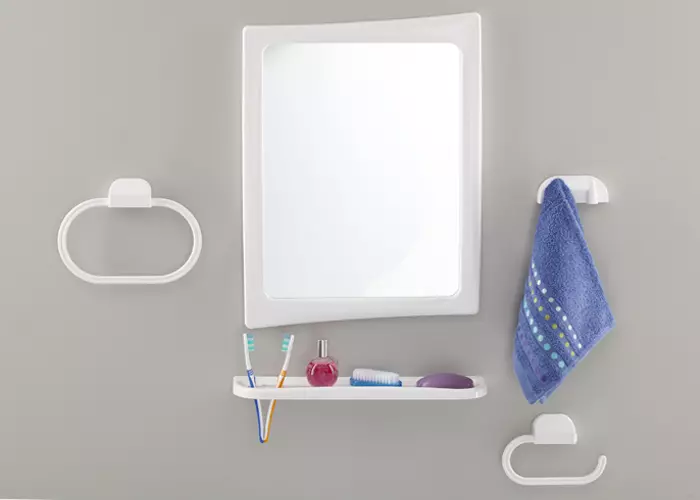 욕실 용 거울로 세트 : 플라스틱 미러 세트 개요. 선택 방법은 무엇입니까? 10070_10