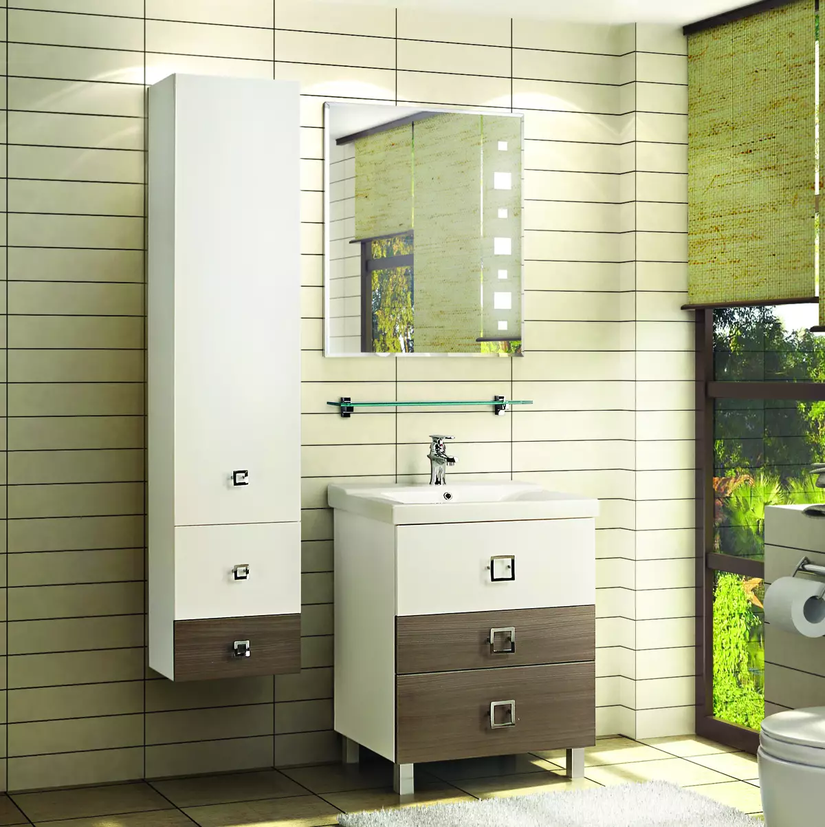 Armaris sense un mirall per a banys: triar muntat els armaris de color blanc i altres, combinació d'un armari de paret amb un interior bany comú 10071_29