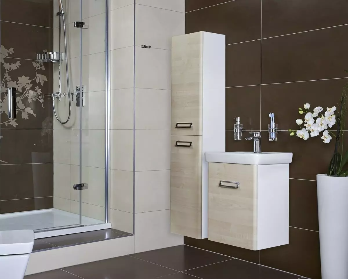 Skříně bez zrcadla pro koupelny: Zvolte namontované bílé a jiné barevné skříňky, kombinace nástěnné skříně s společným interiérem koupelny 10071_30