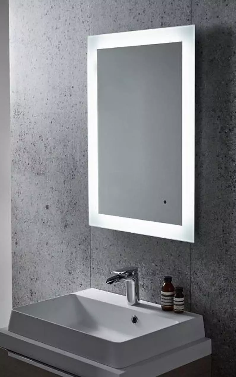 Pasqyrë e nxehtë në banjo: Si të zgjidhni një pasqyrë me ndriçim, orë dhe anti-plain në banjo? Karakteristikat e pasqyrave të ngrohjes 10072_30