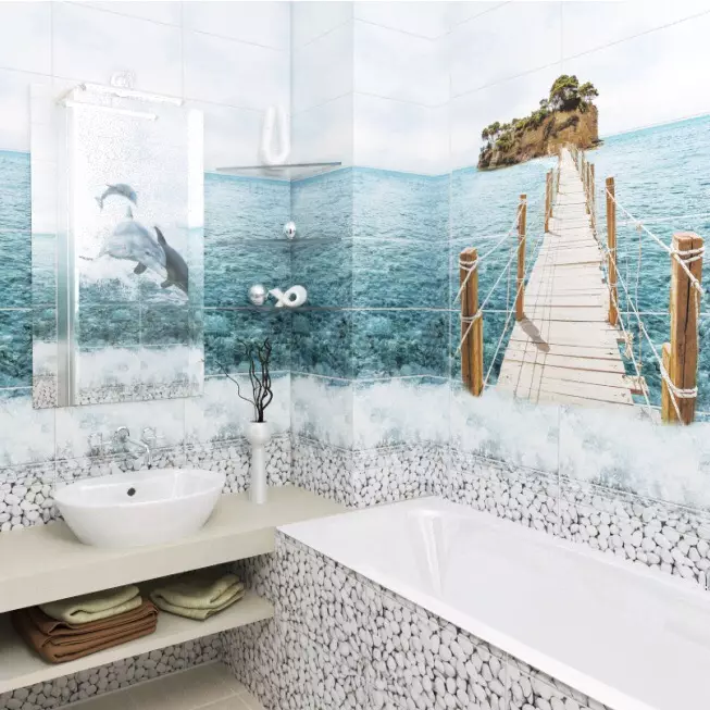 Painéis de casa de banho (90 fotos): Acabamento com painéis acrílicos resistentes a umidade, Aquapanel deslizante com desenho, Reviews 10075_16
