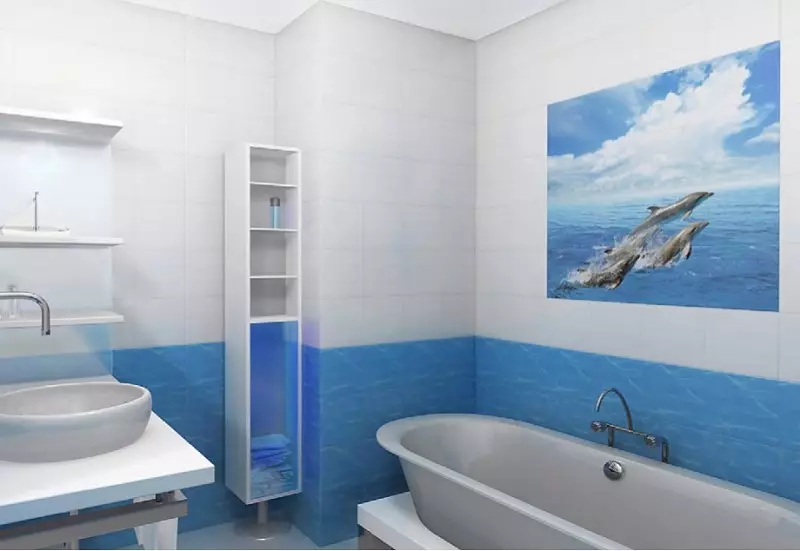 Tấm phòng tắm (90 ảnh): Hoàn thiện với các tấm acrylic chịu độ ẩm, trượt Aquapanel với bản vẽ, đánh giá 10075_4