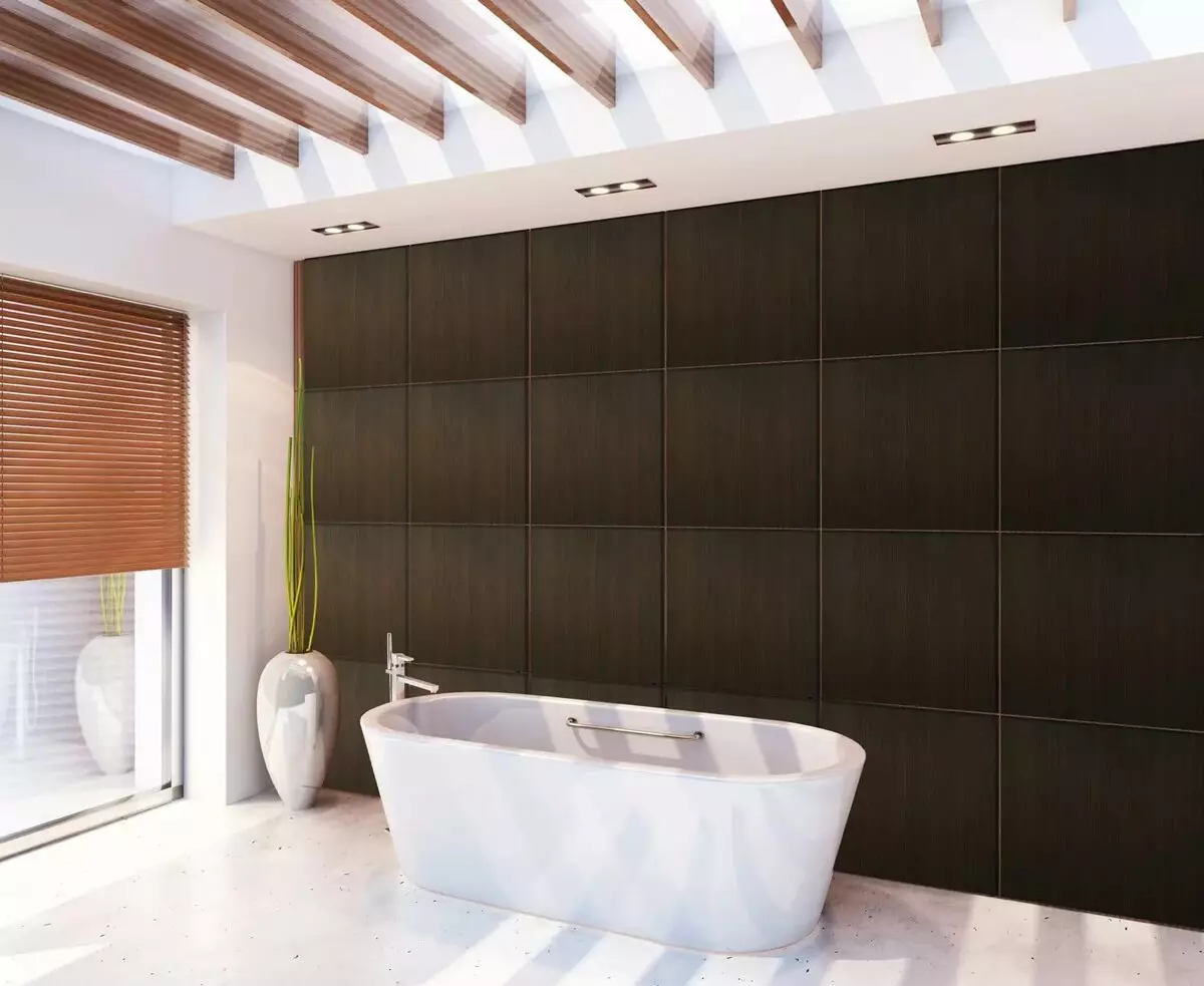 Tấm phòng tắm (90 ảnh): Hoàn thiện với các tấm acrylic chịu độ ẩm, trượt Aquapanel với bản vẽ, đánh giá 10075_56