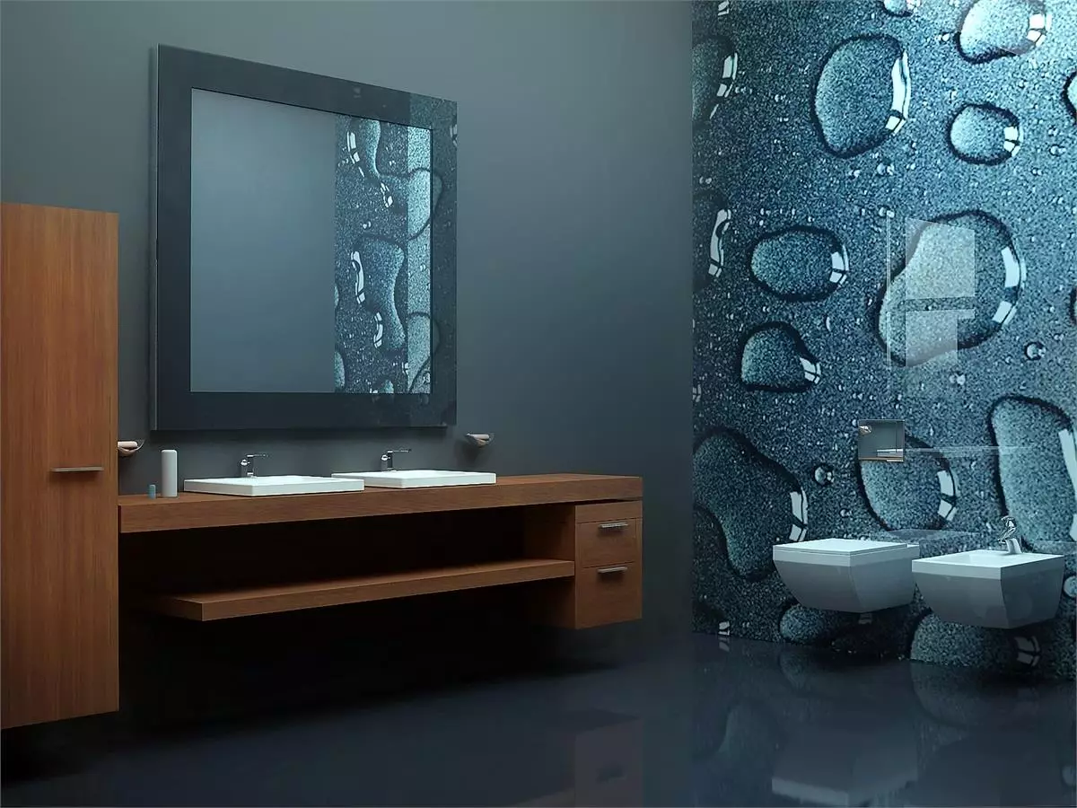 Painéis de casa de banho (90 fotos): Acabamento com painéis acrílicos resistentes a umidade, Aquapanel deslizante com desenho, Reviews 10075_63