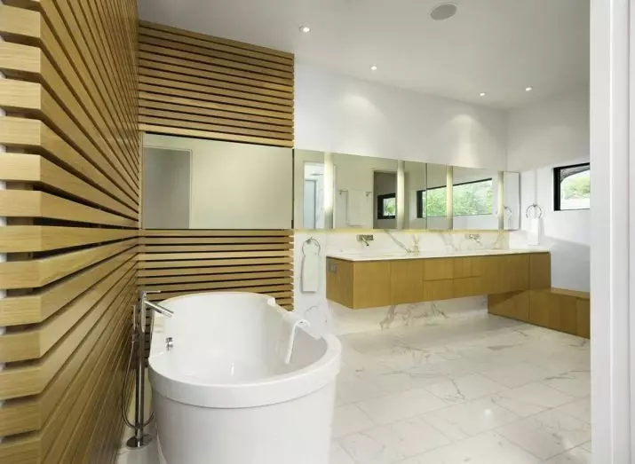 Paneles de baño (90 fotos): Acabado con paneles acrílicos resistentes a la humedad, Aquapanel deslizante con dibujo, comentarios 10075_72