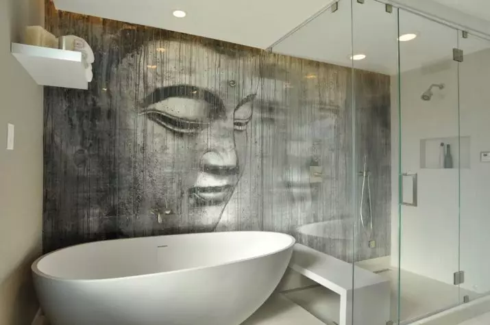 Bathroom bangarori (90 photos): karewa da danshi-resistant acrylic bangarori, zamiya aquapanel tare da jawo, reviews 10075_80