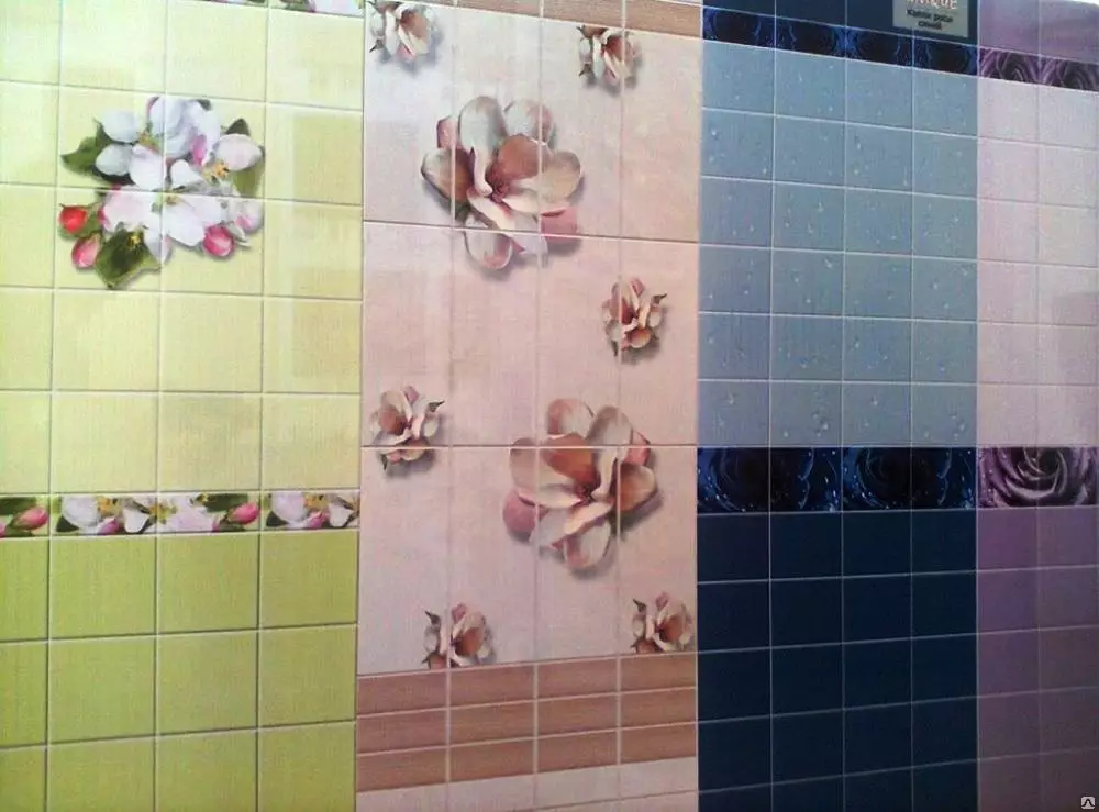 बाथरूमको टेलि (P फोटोहरू): भित्ताहरूको लागि प्लास्टिक प्लेटहरू चयन गर्नुहोस्। PVC बाट फ्लोर फ्लोर प्यानल 10080_4