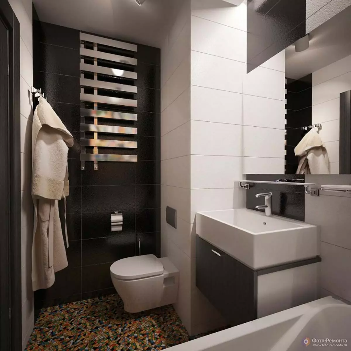 Khrushchev（75枚の写真）にある浴室を組み合わせた浴室：トイレと組み合わせた小さなお風呂のデザイン。部屋はどんなサイズですか？洗濯機が付いているバスルームのインテリアデザインのアイデア 10081_33