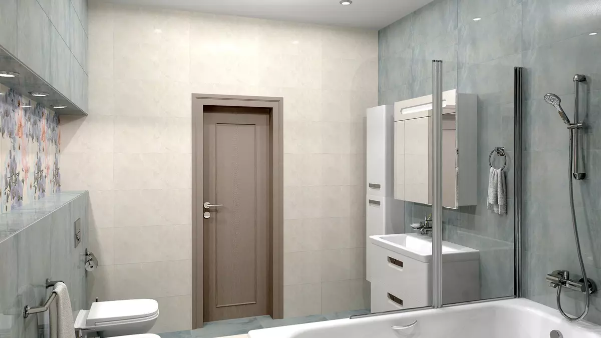 Pintu untuk bilik mandi dan tandas (81 foto): Apa yang lebih baik untuk dimasukkan ke dalam bilik? Bagaimana untuk memilih pintu untuk bilik mandi? Gambaran keseluruhan model plastik dan gelongsor, lebar dan lain-lain dimensi pintu 10083_33