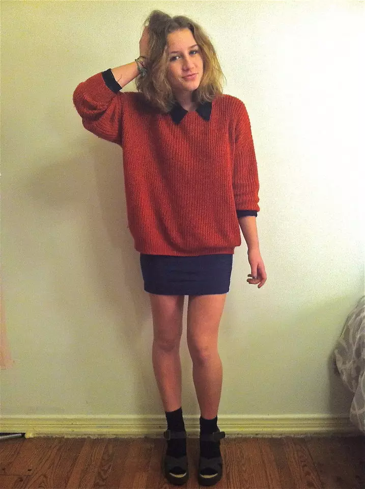 セーターとスカート（150枚の写真）：ミディスカート、ミディスカート、スカートのセーターを開けながら、薄板スカートとセーター 1009_21