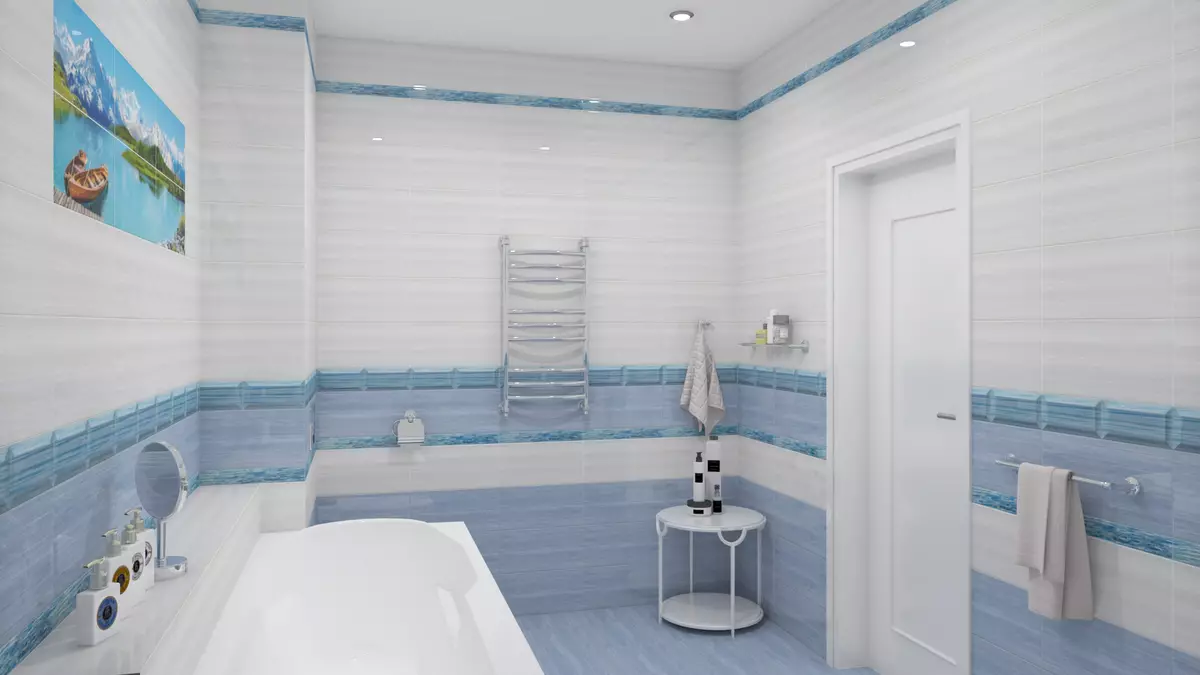 Plave pločice za kupaonicu (50 slike): Zidne keramičke pločice plave u kupatilu, Laguna prikupljanje i druge serije iz Rusije 10107_13