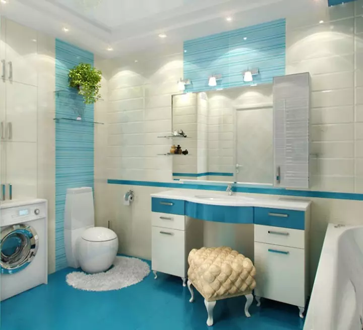 Plave pločice za kupaonicu (50 slike): Zidne keramičke pločice plave u kupatilu, Laguna prikupljanje i druge serije iz Rusije 10107_20