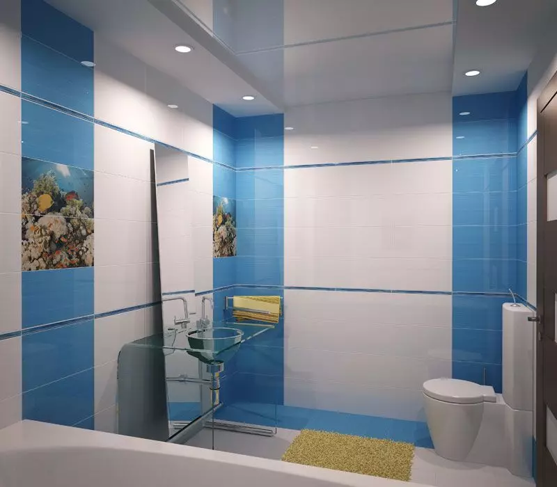 Plave pločice za kupaonicu (50 slike): Zidne keramičke pločice plave u kupatilu, Laguna prikupljanje i druge serije iz Rusije 10107_26