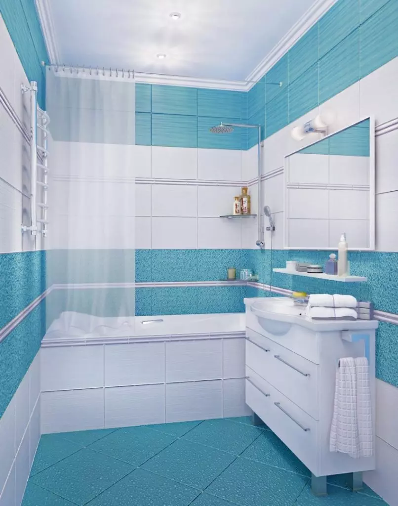 Plave pločice za kupaonicu (50 slike): Zidne keramičke pločice plave u kupatilu, Laguna prikupljanje i druge serije iz Rusije 10107_32