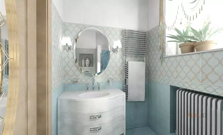 Plave pločice za kupaonicu (50 slike): Zidne keramičke pločice plave u kupatilu, Laguna prikupljanje i druge serije iz Rusije 10107_36