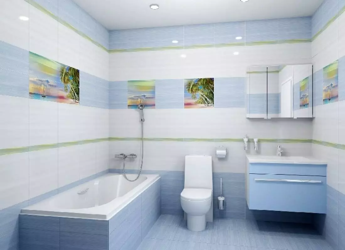Plave pločice za kupaonicu (50 slike): Zidne keramičke pločice plave u kupatilu, Laguna prikupljanje i druge serije iz Rusije 10107_49