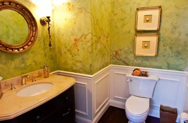 Como separar as paredes no banheiro diferente azulejos? 65 fotos: opções de design. Papéis de parede e outros materiais de acabamento. O que pode ser costurado e parede em vez de telha? 10108_13