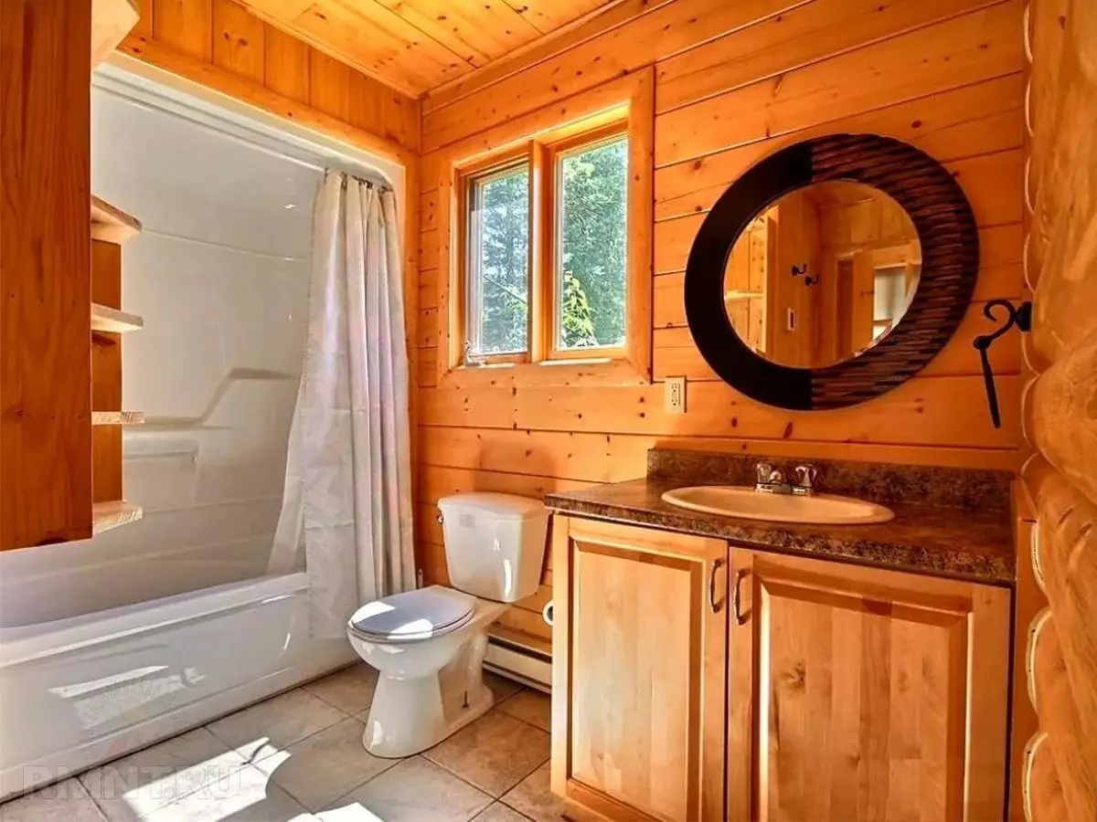Kuinka erottaa seinät muussa kylpyhuoneessa kuin laatat? 65 Valokuvat: Design-asetukset. Taustakuvat ja muut viimeistelymateriaalit. Mitä voidaan ommeltua ja seinän sijasta laatta? 10108_25