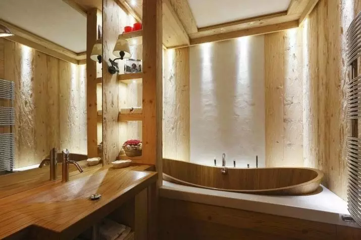 Wie trennen Sie die Wände im Badezimmer außer Fliesen? 65 Fotos: Design-Optionen. Tapeten und andere Endbearbeitungsmaterialien. Was kann anstelle von Fliesen genäht und wand sein? 10108_28