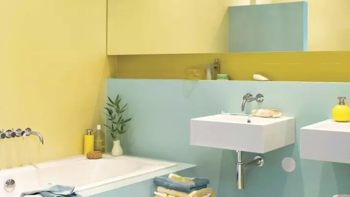 Kā atdalīt sienas vannas istabā, izņemot flīzes? 65 Fotogrāfijas: dizaina iespējas. Tapetes un citi apdares materiāli. Ko var šūt un sienas, nevis flīzes? 10108_52