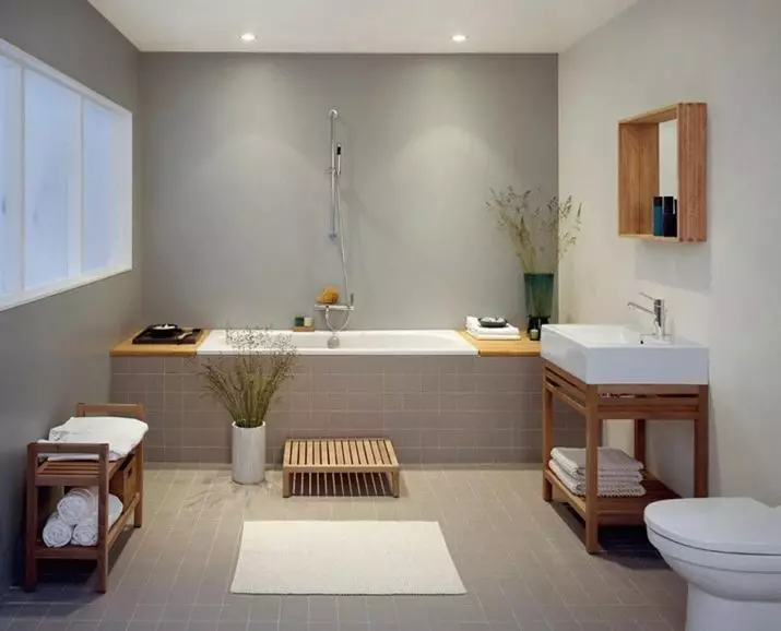 Πώς να χωρίσετε τους τοίχους στο μπάνιο εκτός από πλακάκια; 65 φωτογραφίες: Επιλογές σχεδίασης. Ταπετσαρίες και άλλα υλικά φινιρίσματος. Τι μπορεί να ραμμένο και το τοίχωμα αντί του κεραμιδιού; 10108_55