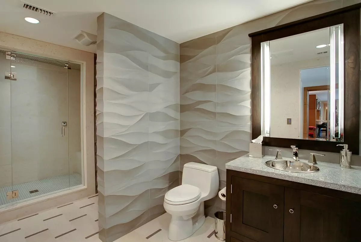 टाइल्स के अलावा बाथरूम में दीवारों को कैसे अलग करें? 65 तस्वीरें: डिजाइन विकल्प। वॉलपेपर और अन्य परिष्करण सामग्री। टाइल के बजाय सीवन और दीवार क्या हो सकती है? 10108_64