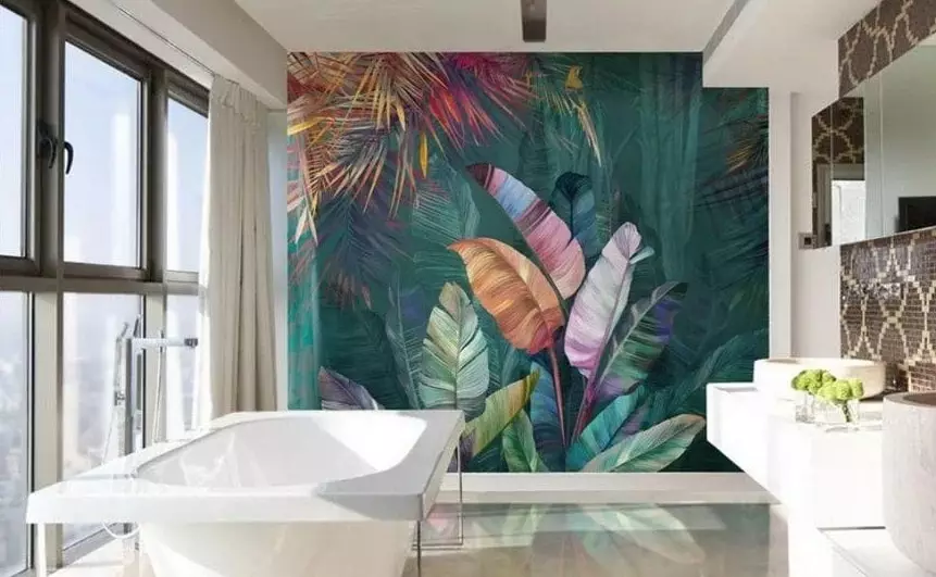 Filem pelekat diri untuk bilik mandi: Ciri-ciri filem PVC untuk bilik, hiasan dinding dengan filem vinil kalis air 10111_38