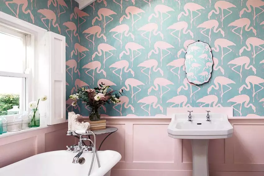 Filem pelekat diri untuk bilik mandi: Ciri-ciri filem PVC untuk bilik, hiasan dinding dengan filem vinil kalis air 10111_4