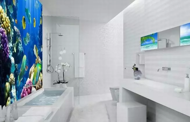 Filem pelekat diri untuk bilik mandi: Ciri-ciri filem PVC untuk bilik, hiasan dinding dengan filem vinil kalis air 10111_41