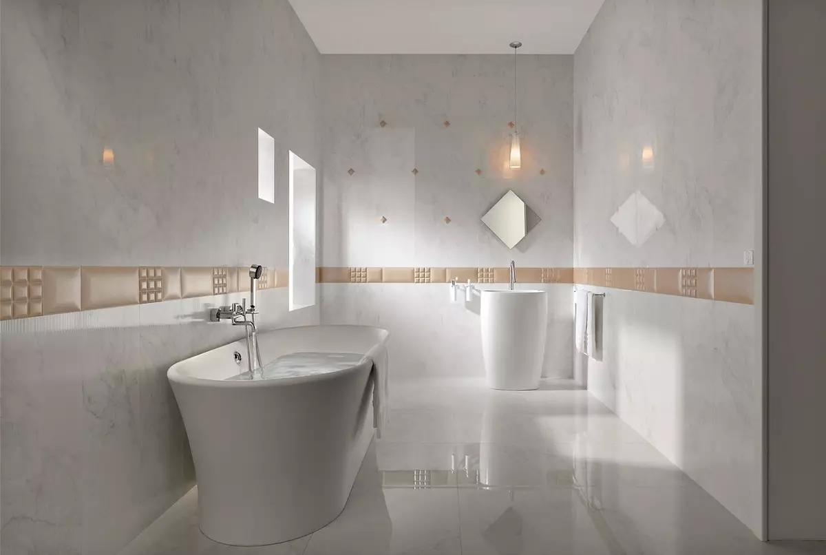 Глянцевий плитка для ванної кімнати: керамічна і інша плитка на підлогу, види настінної глянсовою плитки. Плюси і мінуси 10112_26