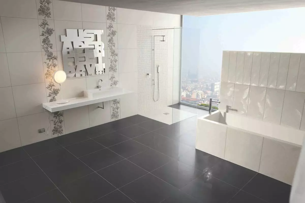 Гялалзсан угаалгын өрөөний плита: Шалан, шалан дээр керамик болон бусад плита, хананы суурилуулсан гялгар плита. Давуу тал, сул талууд 10112_27